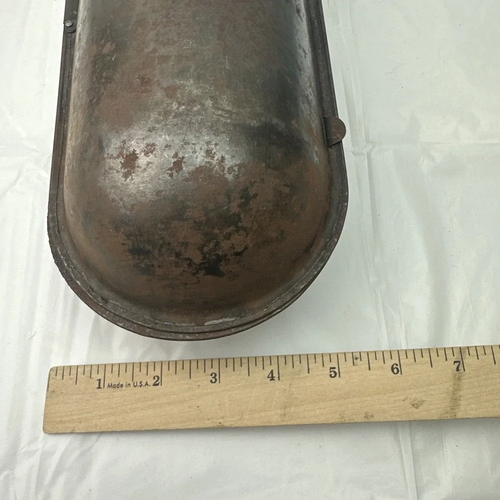 Antique Ideal Bread Pan Patent Aug 1899 Hinged Tin Cylindrical Baking Mold 13in